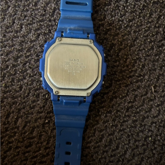 Casio Illuminator Digital Watch Men 43mm Blue 3224 F-108 In Excellent Condition - Picture 4 of 5